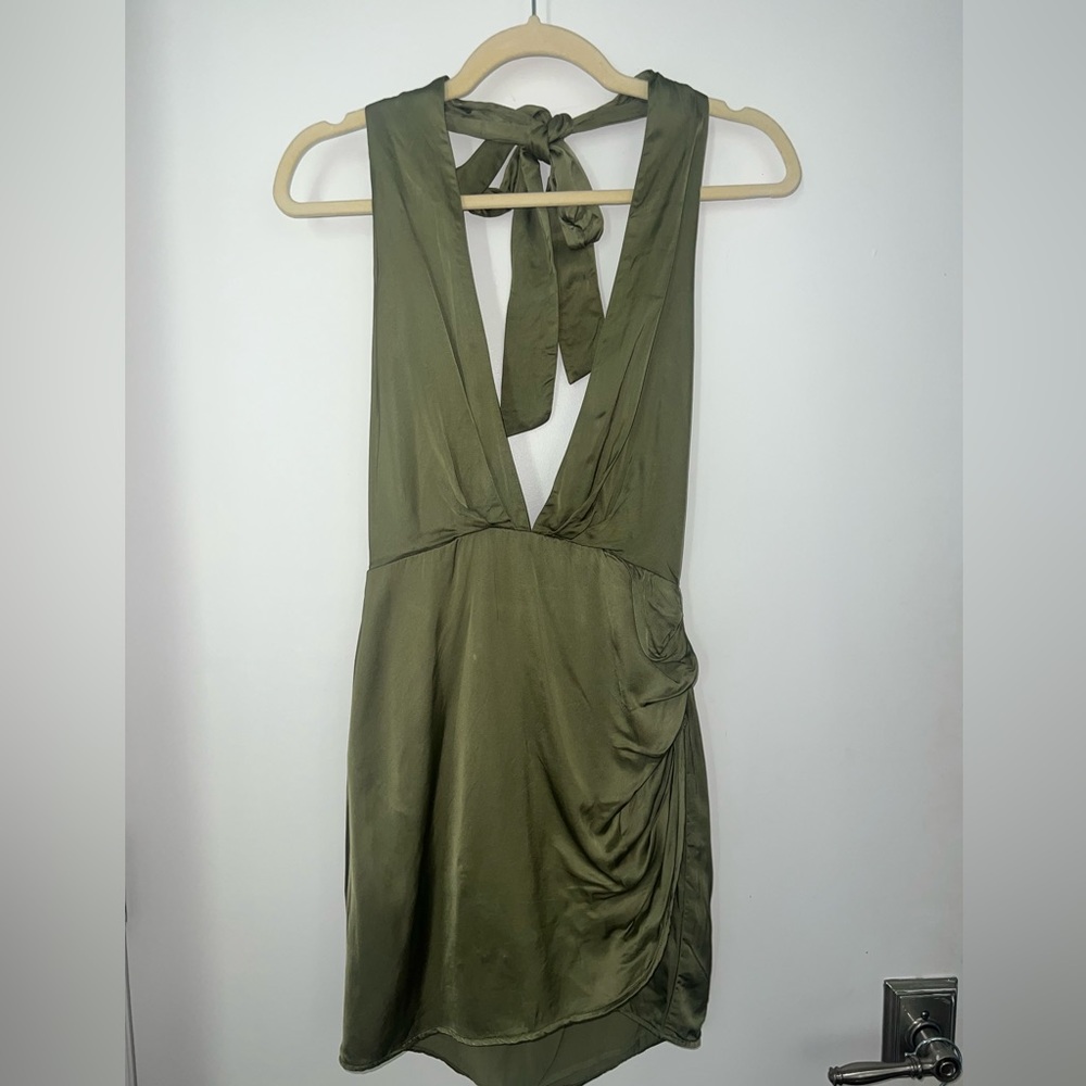 Green Satin Dress